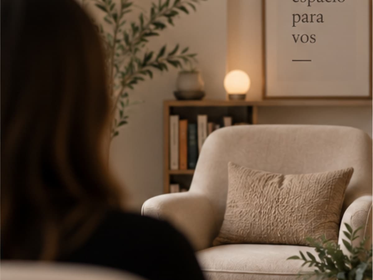 Consultorio preparado para un espacio de atención psicológica.